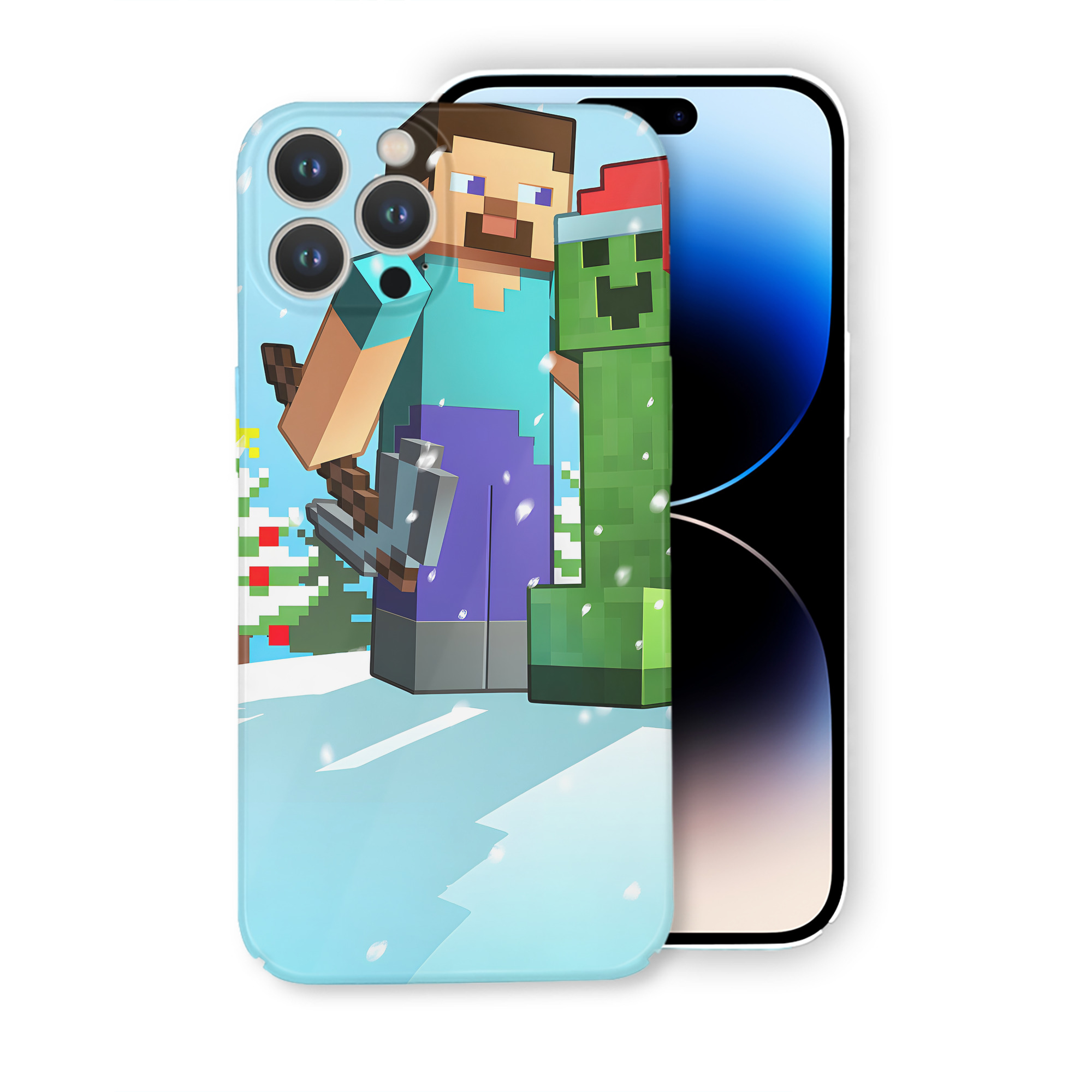 （画像用） マインクラフト ブロックの世界 Minecraft MC Block world 【iPhone 14シリーズ対応】ハードケース